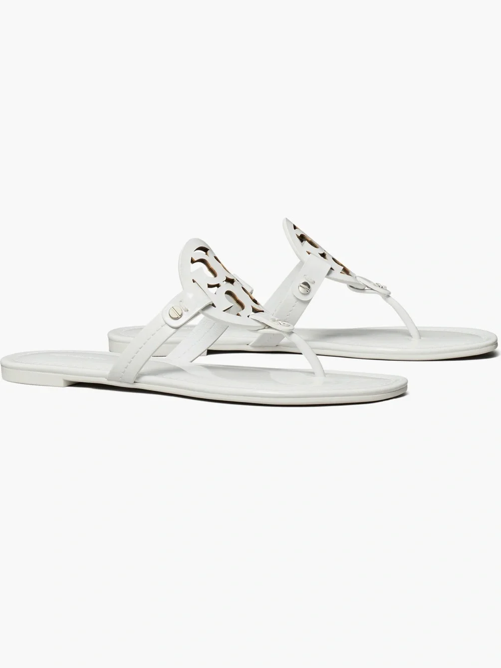 Tory Burch White Miller Thong Sandals 9